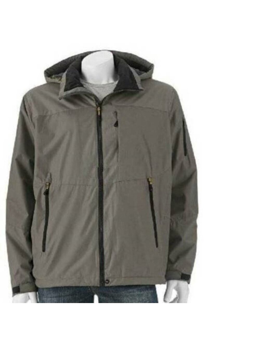Winter Jacket Mens XL $140 Gray Wind Water Resistant Down Hooded Hemisphere